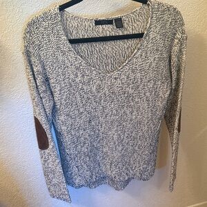 RDI Women's V-Neck Sweater with Elbow Patches